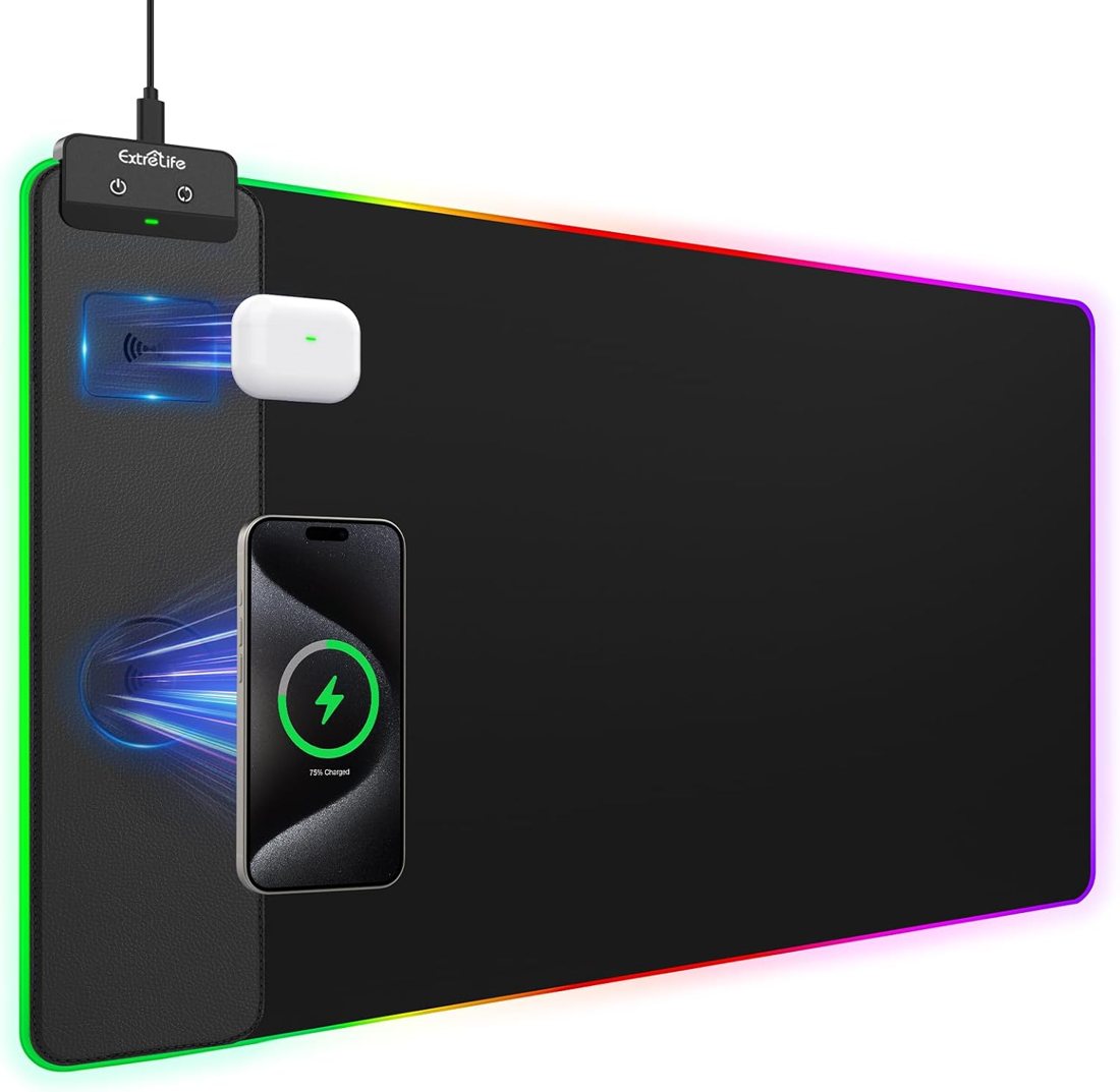 ExtreLife 3-in-1 RGB Charging Mouse Pad