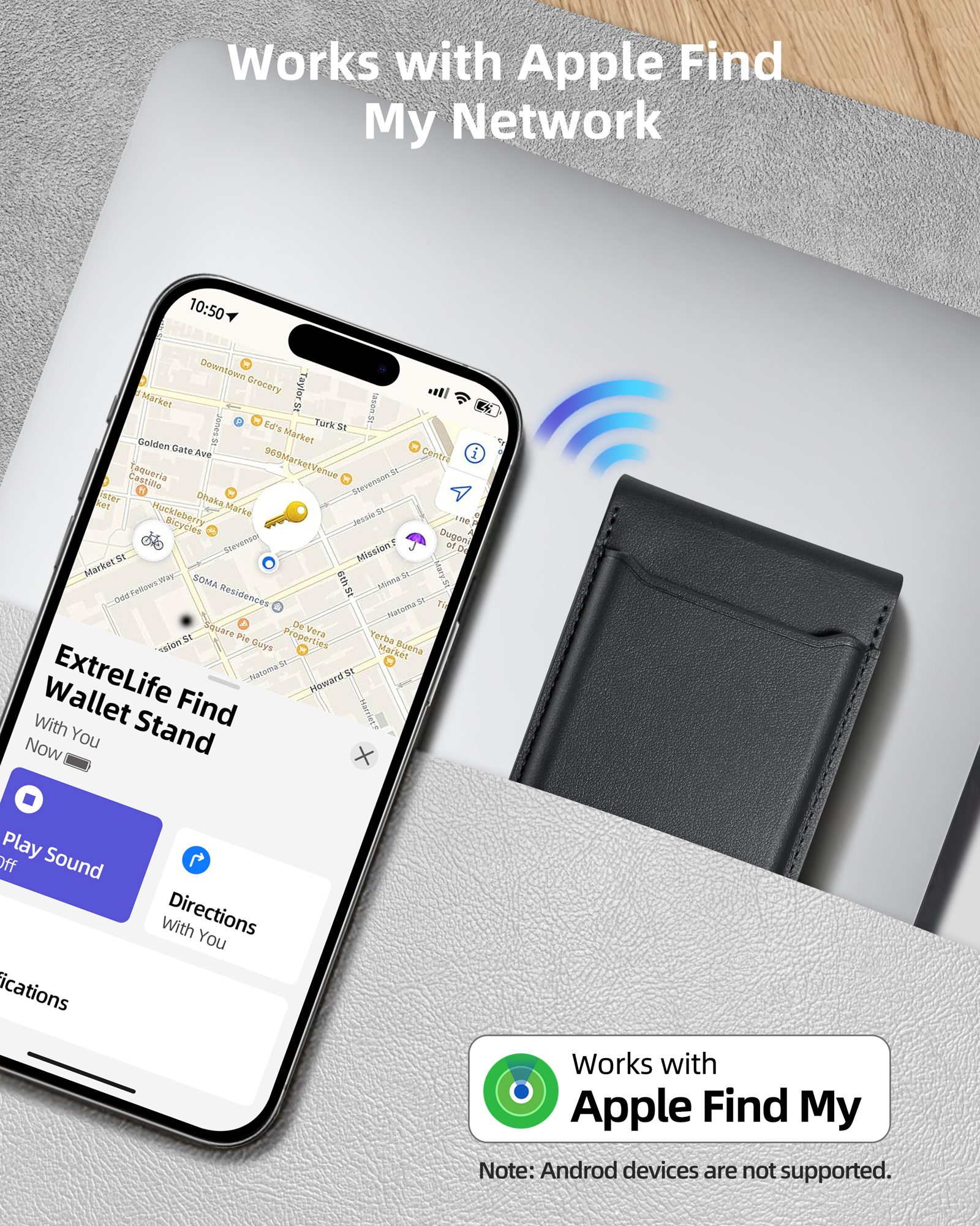ExtreLife Find My wallet paired in the Find My app